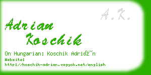 adrian koschik business card